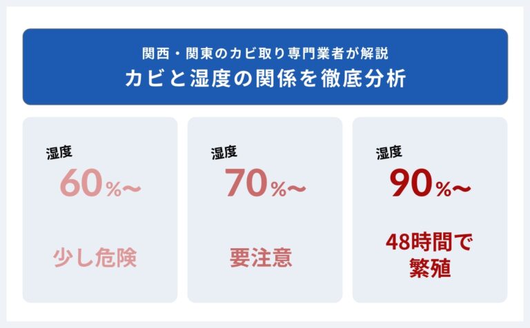 カビが発生する湿度は？50%でも発生する？90%を超えると2日で繁殖？