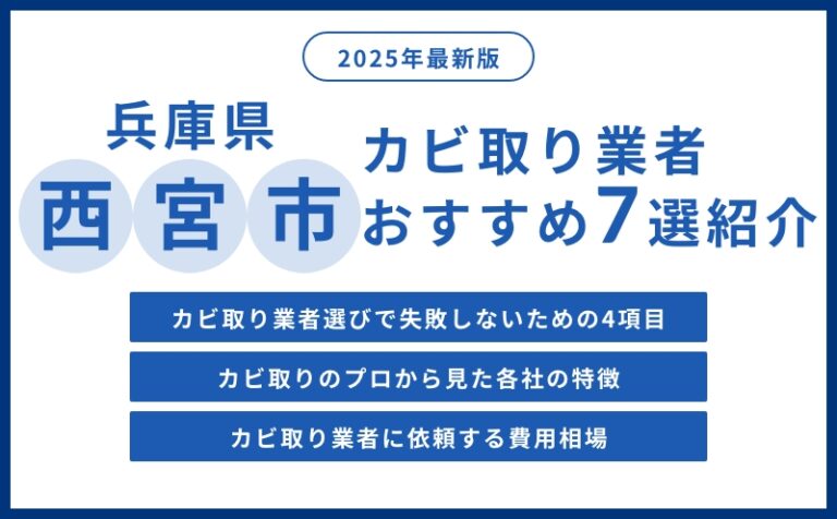 兵庫県西宮市の実績豊富なカビ取り業者おすすめランキング7選【費用相場・選び方のコツ】