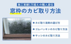 窓枠に発生したカビ除去方法【液剤の選び方、サッシ・ゴムパッキンのカビ取り方法まとめ】